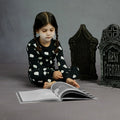 Ghosts Glow in the Dark Print on Black PJ Set | Petit Lem