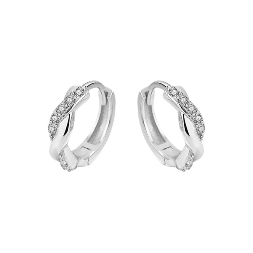 Boucles d'oreilles Huggies Scintillante Torsade en argent sterling