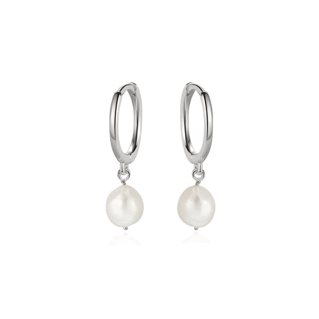 Boucles d'oreilles Huggies Perles Baroques en argent sterling