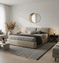 Oakville Fabric and Leather Bed