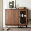 SC03 Ash Wood Shoe Cabinet, Walnut Finish