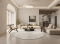 Wabi-Sabi Natural Tone Circular Wool Carpet